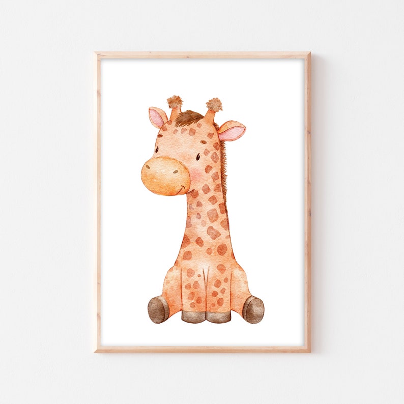 Poster Giraffe Kinderzimmer Poster Giraffe Babyzimmer Bild Giraffe Wandbild Tier Safari boho A4 A3 zdjęcie 1