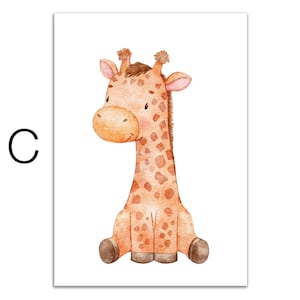 Poster Giraffe Kinderzimmer Poster Giraffe Babyzimmer Bild Giraffe Wandbild Tier Safari boho A4 A3 zdjęcie 2