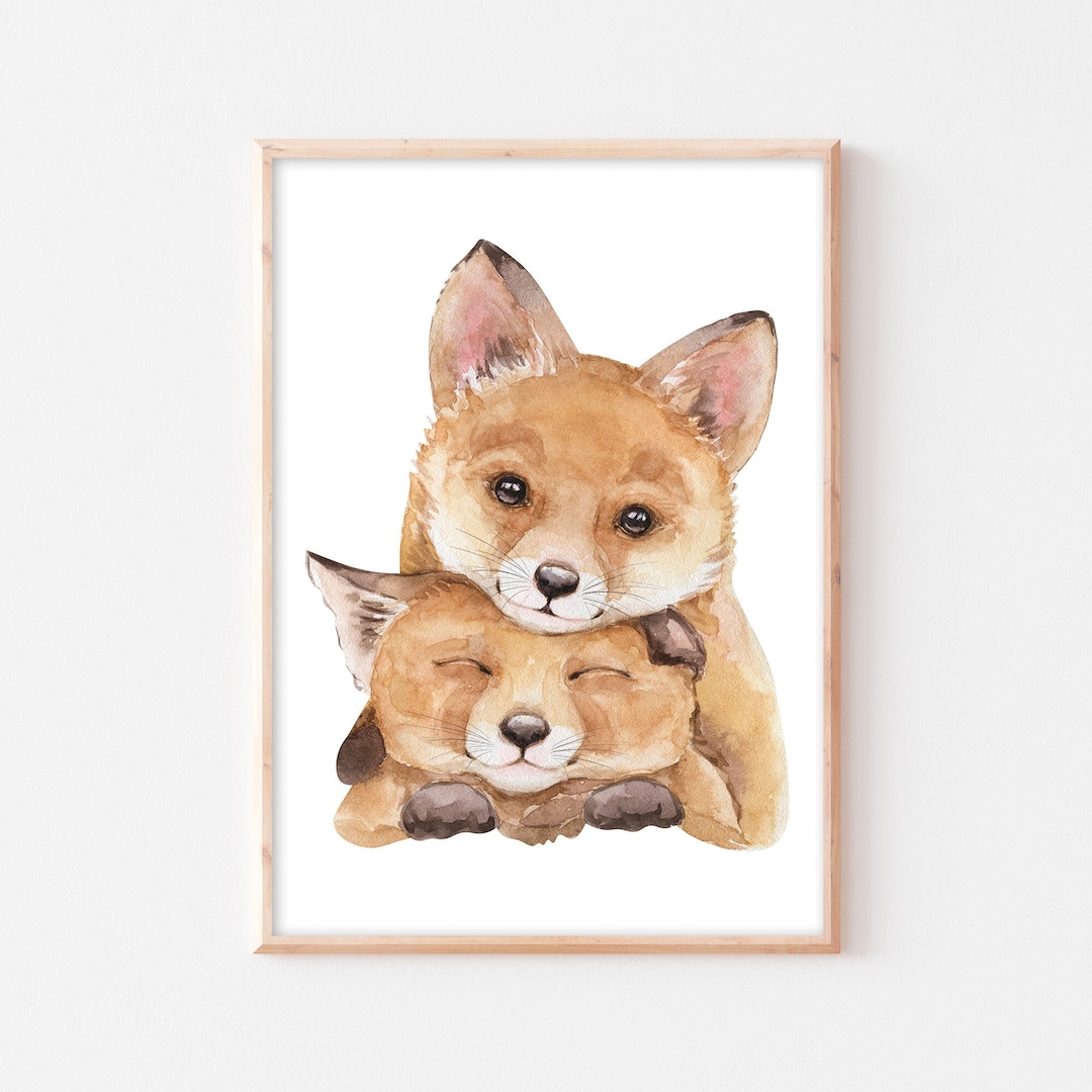 Poster Children's Room Fox Mural Fox Forest Animals Etsy