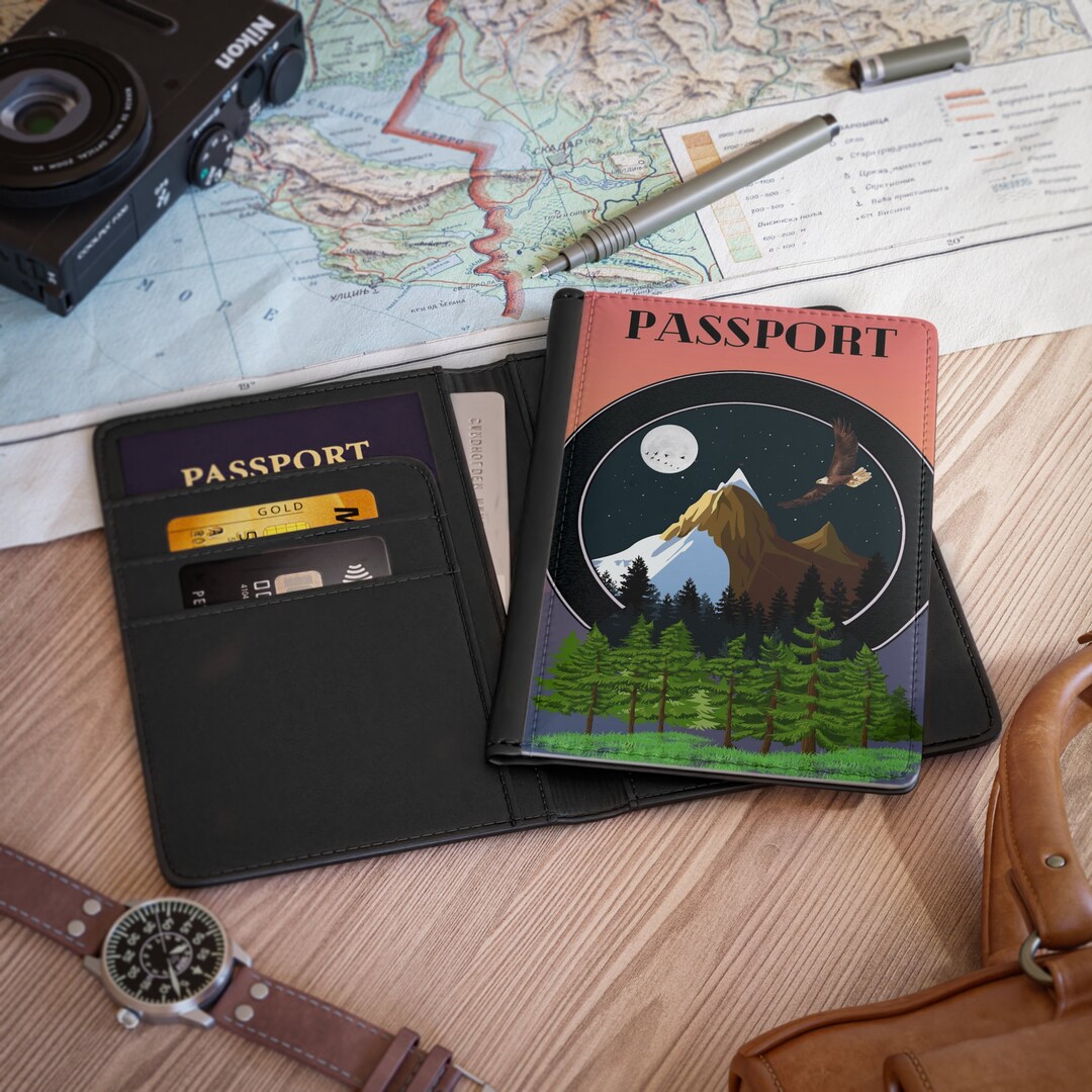 Mountain Passport Cover American Eagle Passport Holder Etsy