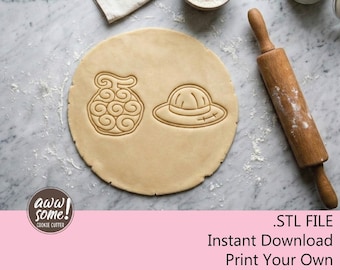 Pirates Fruit and Pirates Hat Cookie Cutter | Digital Download Cookie Cutter | STL File Cookie Cutter