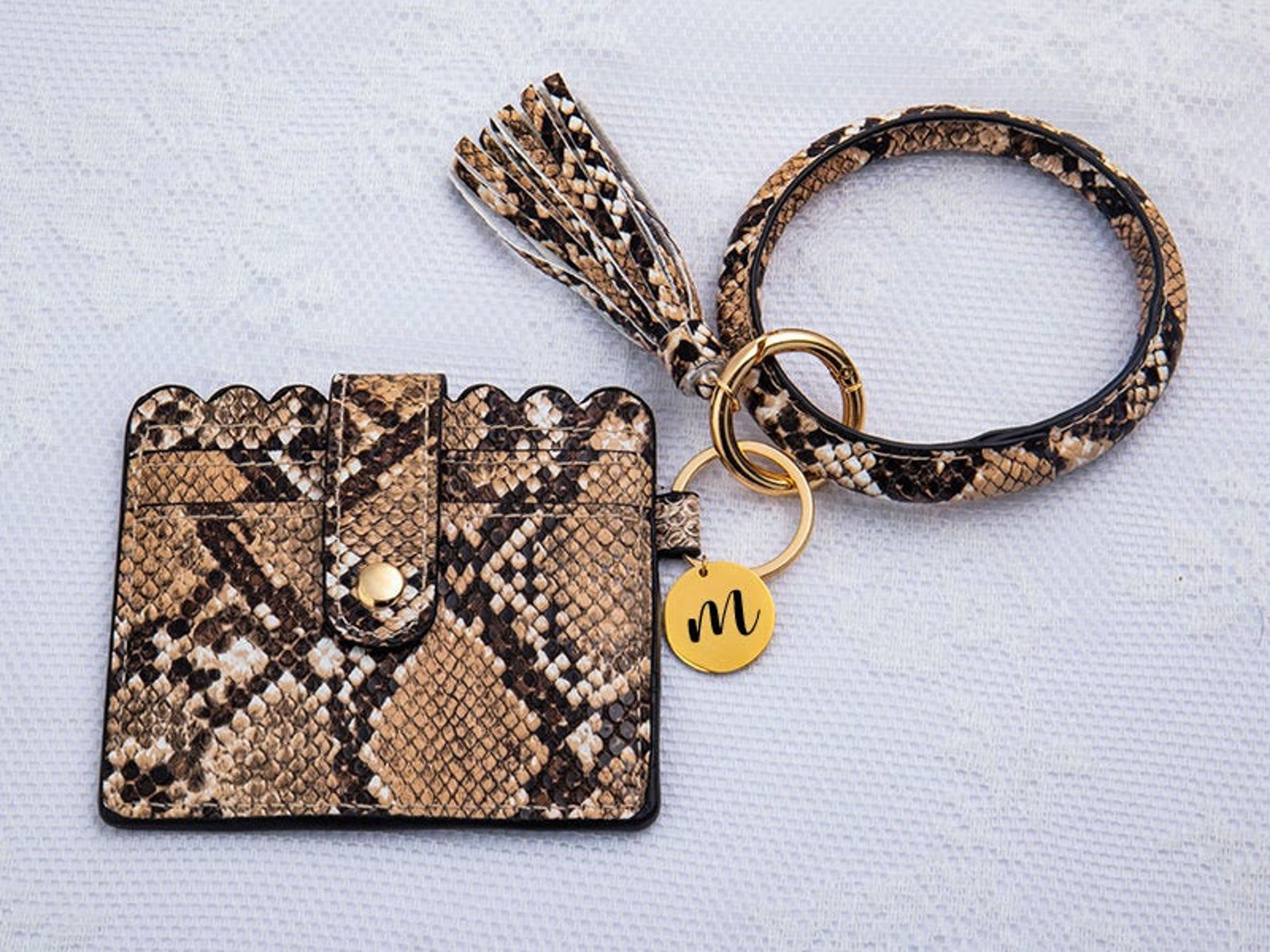 Wallet Wristlet Keychain Key Ring BangleLeather Key Ring Etsy