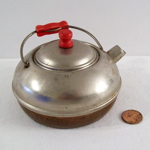 Child’s TEAPOT with COPPER BOTTOM – Complete - Vintage 1950’s-1960’s – As Found -Dollhouse - Doll Display – Bear Display - Replacement -