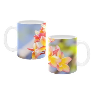Fresh Frangipanis White Mug 11 oz for Frangipani or Plumeria Lovers Microwave & Dishwasher Safe