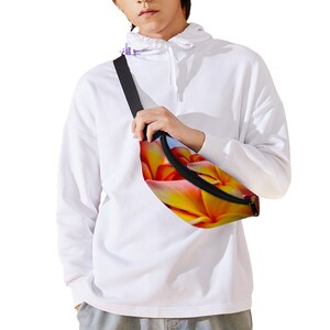 Waist Bag / Fanny Pack / Bum Bag / Hip Bag in a Frangipani Sky or Plumeria Design