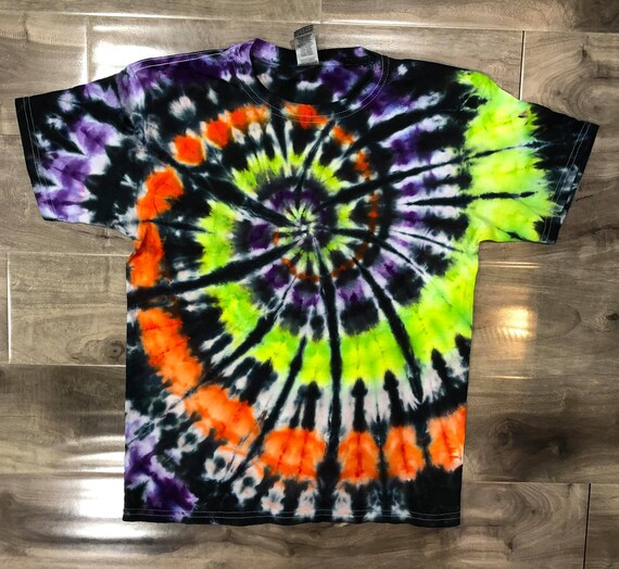 Halloween Spiral Tie Dye Medium YOUTH Gildan Heavy Cotton - Etsy