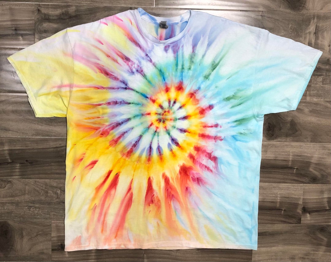 Pastel Rainbow Colander Spiral Ice Dye 2XL Heavy Cotton Etsy