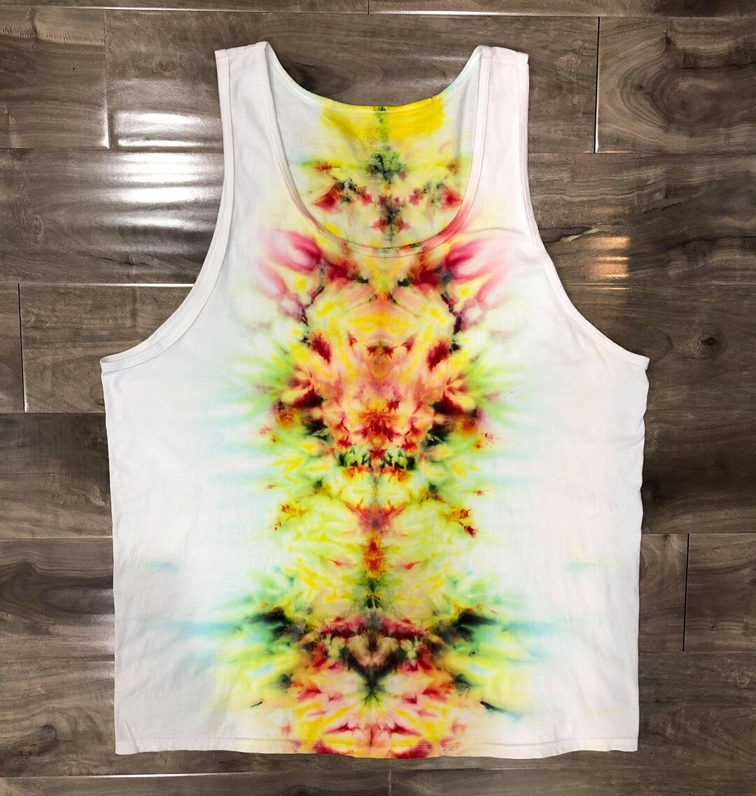 Sunrise Totem Pole Ice Dye XL Fruit of the Loom Platinum Tank Top Etsy