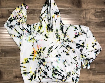 Speckled Rainbow Tie Dye - 2XL Hanes Ultimate Cotton Hoodie