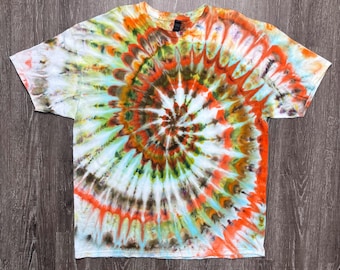 Ernte-Weg Spiral-Eis-Farbstoff - 2XL Gildan T-Shirt aus schwerer Baumwolle