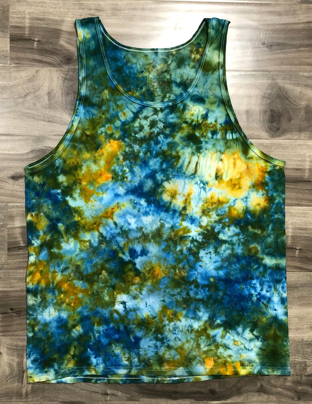 Swampy Lake Ice Dye Large Fruit of the Loom Platinum Tank Etsy