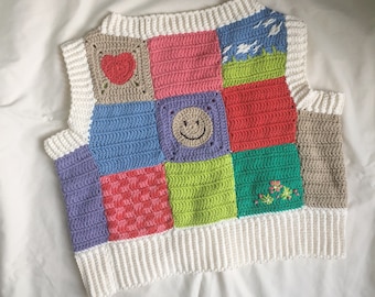 crochet patchwork vest