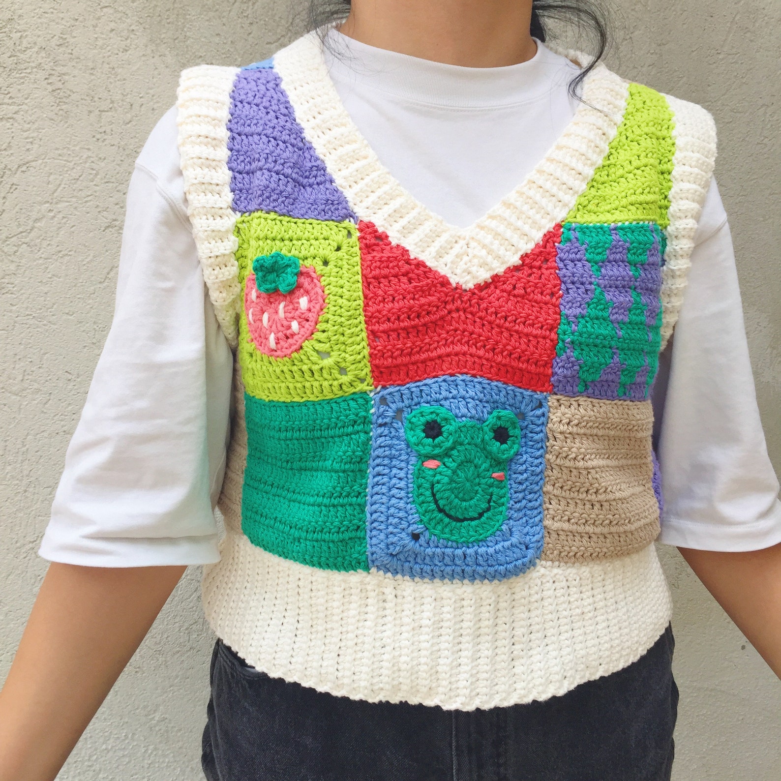 PATTERN Crochet Patchwork Vest / Sweater Vest / Pattern Etsy