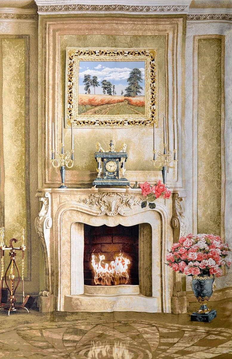 Fireplace Wall Art Decor Painting Tapestry Fireplace Decor | Etsy