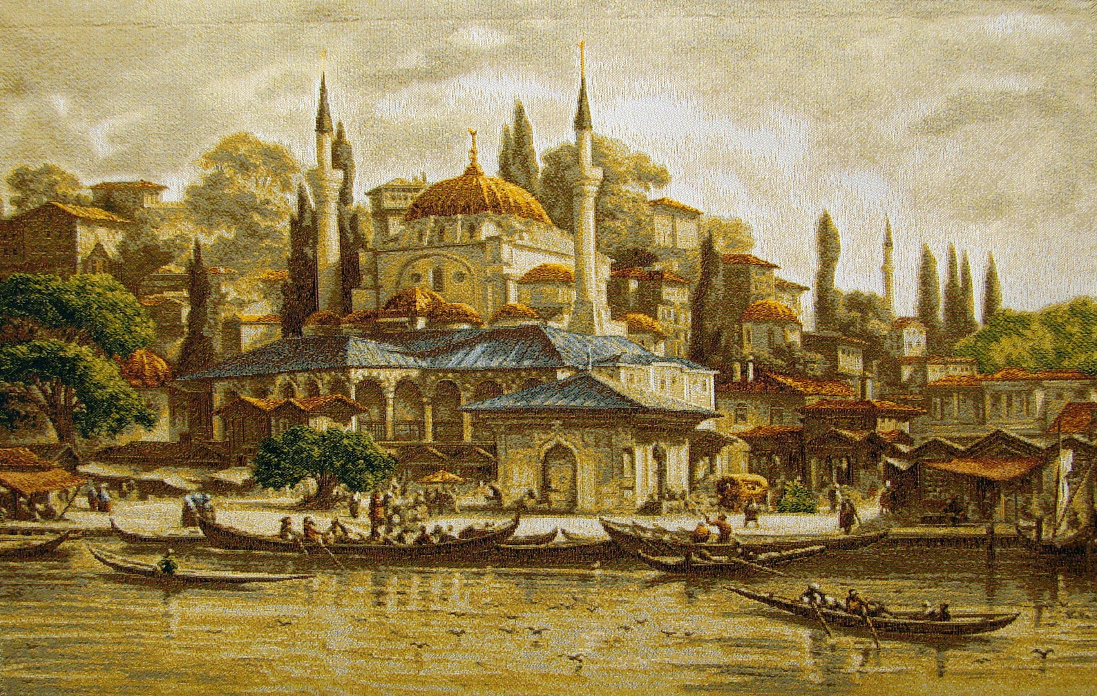 Istanbul Painting Panorama Wall Art Istanbul Poster Etsy