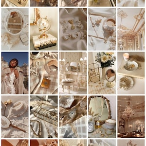 50 count Beige Glam Photo Wall Collage Digital Download