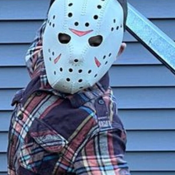 Friday The 13th | Jason Voorhees Leather Mask | Adult & Kids Size Halloween Costume Accessory