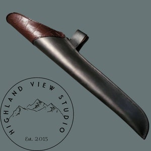 Gator Embossed Leather Hip Arrow Quiver | Archery & Festival Costume