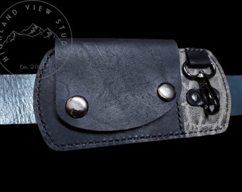 Leather Minimalist Belt Wallet | Discreet Concert & Festival Secure Wallet with Key Clip
