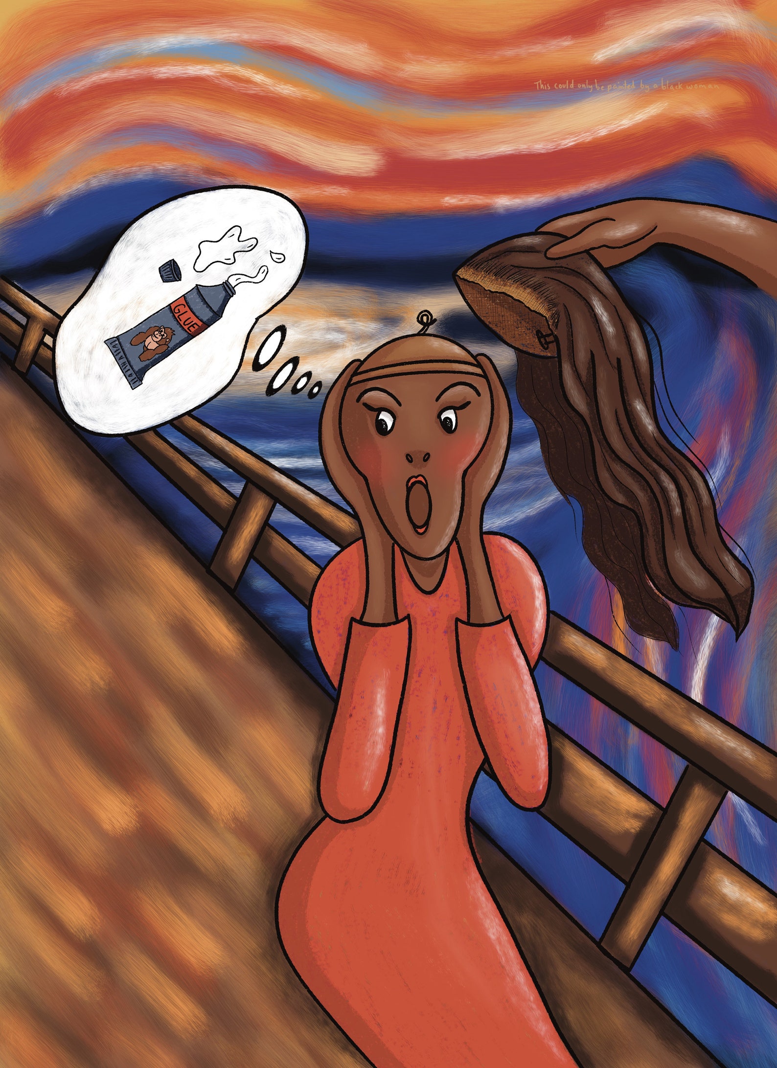 The Scream Funny Famous Painting Digital Illustration Etsy