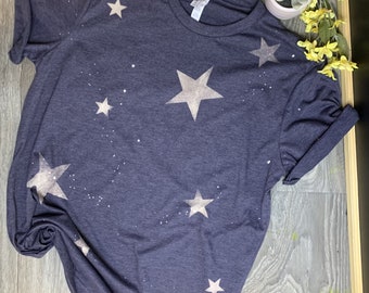 Bleached Star T-Shirt: Distressed Patriotic Tee