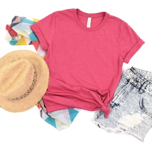 Bella Canvas 3001 CVC Heather T-Shirt Blank, Unisex Tee, XS-2XL image 9