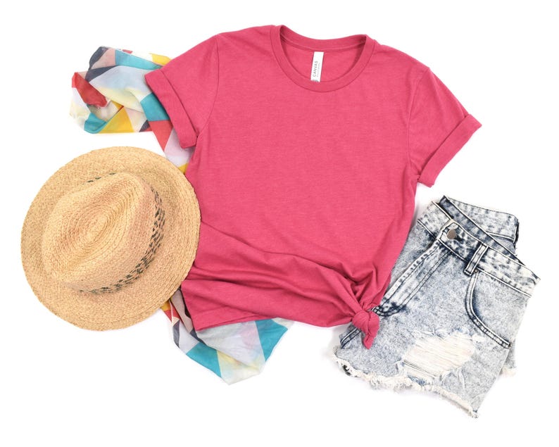 Bella Canvas 3001 CVC Heather T-Shirt Blank, Unisex Tee, XS-2XL image 9