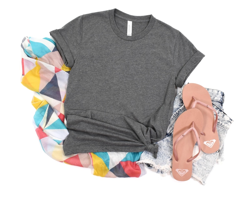 Bella Canvas 3001 CVC Heather T-Shirt Blank, Unisex Tee, XS-2XL image 8