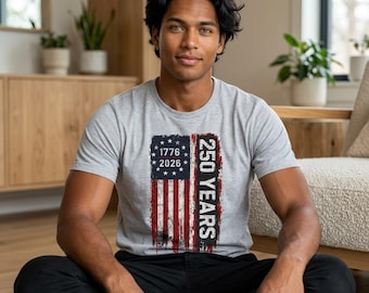 1776-2026 250 Years Flag T-Shirt | American Anniversary Tee | 4th of July | Independence Day shirt