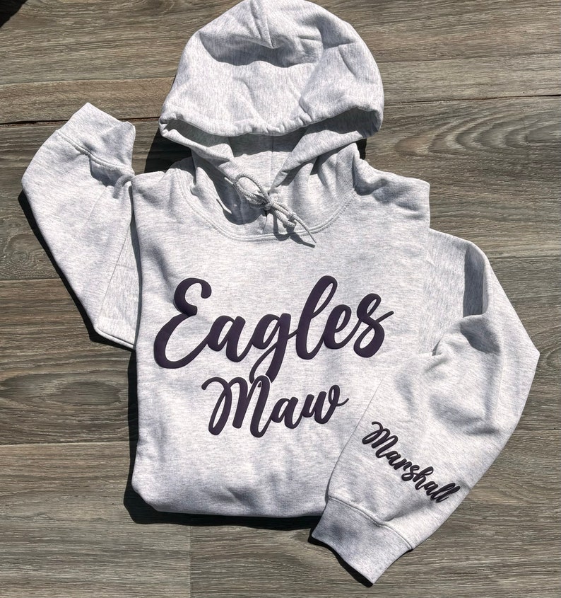 Custom Team Name Hoodie, Mascot Shirt, Puff Print Hoodie, Embossed