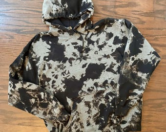 Reverse Tie Dye Hoodie, Custom Acid Wash Sweatshirt, Distressed Vintage Look