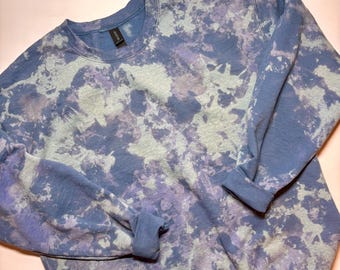 Acid Wash Hoodie or Sweatshirt, Custom Reverse Tie Dye, Vintage Distressed Look