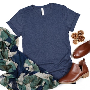 Bella Canvas 3001 CVC Heather T-Shirt Blank, Unisex Tee, XS-2XL image 6