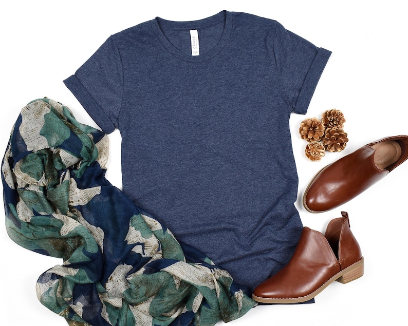 Bella Canvas 3001 CVC Heather T-Shirt Blank, Unisex Tee, XS-2XL image 6