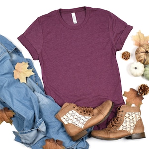 Bella Canvas 3001 CVC Heather T-Shirt Blank, Unisex Tee, XS-2XL image 7