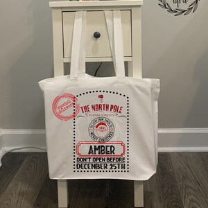 Personalized Large Santa Sack Tote |  Personalized Christmas Tote |  Customized Christmas Tote | Custom Santa Sack | Christmas Gift Tote