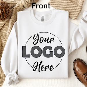 Custom Logo Sweatshirt: Business or Team Design, Front & Back