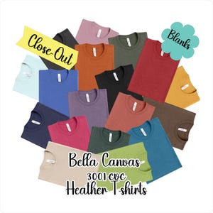Bella Canvas 3001 CVC Heather T-Shirt Blank, Unisex Tee, XS-2XL image 1