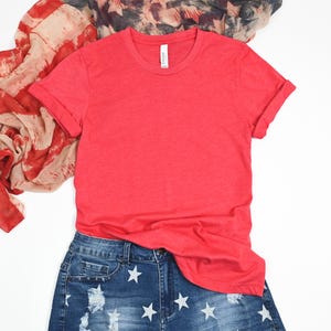 Bella Canvas 3001 CVC Heather T-Shirt Blank, Unisex Tee, XS-2XL image 5