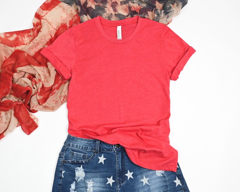 Bella Canvas 3001 CVC Heather T-Shirt Blank, Unisex Tee, XS-2XL image 5