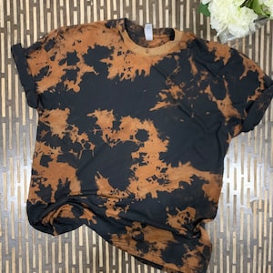 Custom Acid Wash T-Shirt: Black Reverse Tie Dye, Personalized Tee