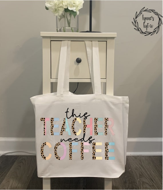 Personalized Extra Large Teacher Tote Large Canvas Tote Etsy