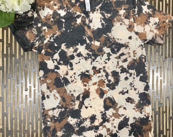 Cowhide Acid wash T-shirts for Adults & Children, Kids Reverse tie dye t-shirts,  Country T-shirt, Family Matching Cowhide Tees
