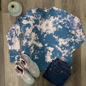 Acid Wash Bella Canvas Long Sleeve T-Shirt: Distressed Vintage Tee