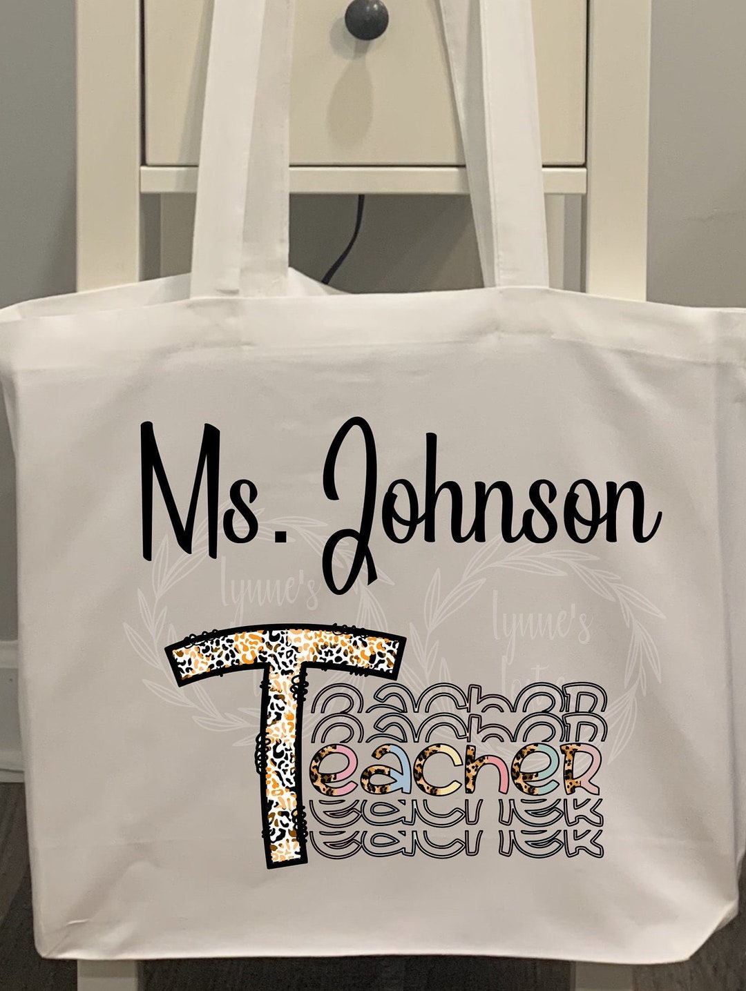 Personalized Extra Large Teacher Tote Large Canvas Tote Etsy
