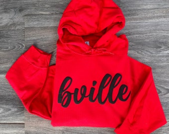Custom Team Name Hoodie, Puff Print, School Spirit Sweater