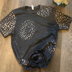Distressed Leopard Print T-Shirt: Bleached Cheetah Tee, Vintage Style