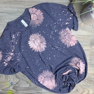 Distressed Sunflower Bleached Tee: Vintage Style T-Shirt