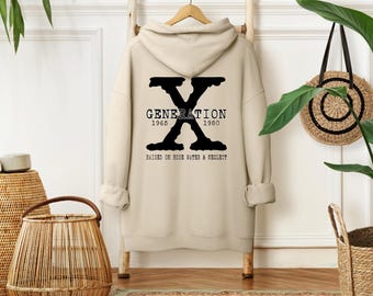 Gen X Hoodie: Raised on Hose Water, Oversized Fit