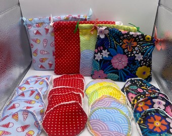 Soft reusable face wipes, makeup remover wipes, zero waste, eco friendly, face pads, letterbox gifts, environment friendly, reusable